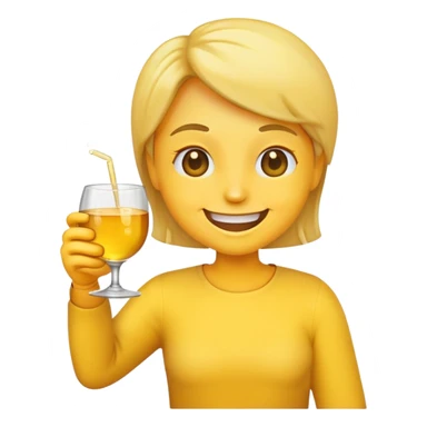 emoji drinking alcohol sticker