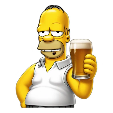 Homer simpson boit une bière sticker