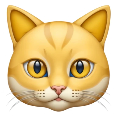 GATO AMARILLO SIN OREJAS VERDES Y OJOS AZULES sticker