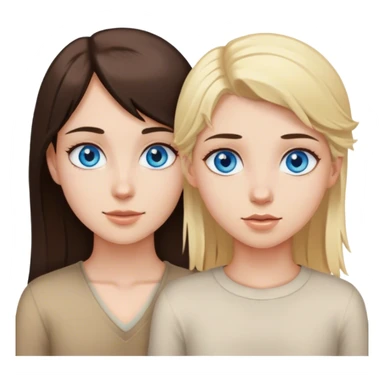 Brunette girl with blus eyes and blonde boy with brown eyes sticker