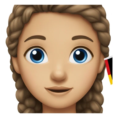 girl with brown hair and blue eyes take flag german in ha sticker