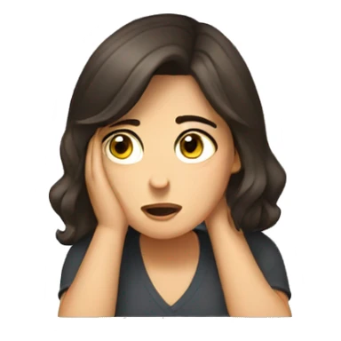 Brunette girl facepalm sticker