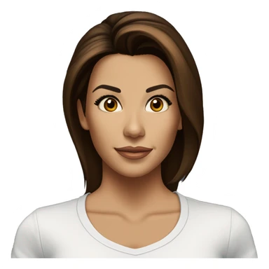 3/4 face, contrasted, shadow, light, Eva Longoria expression, standing from a distance, thin nose, brunette woman, hazel eyes, long eyelashes, dark shoulder shaded hair, white t-shirt, jeans, white sneakers sticker