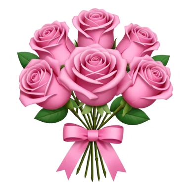 pink rose bouquet with pink ribbons  sticker