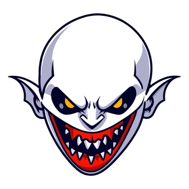 Scary vampire with long bloody fangs sticker