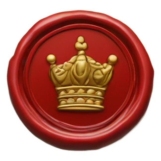 queen wax seal red circle sticker