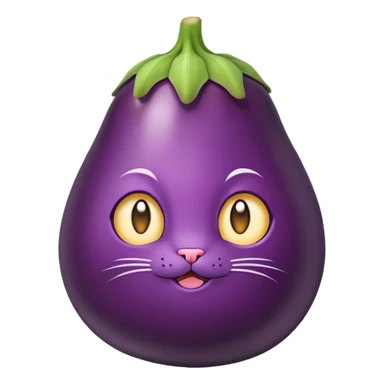 Aubergine in Katze sticker