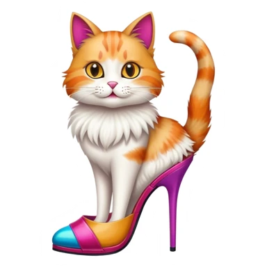 cat in heels sticker