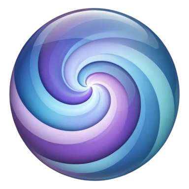 Create a glass orb or sphere with swirling colors that convey a magical and special feeling. Use soft, muted purples and blues, avoiding bright or neon tones, to create a calm and harmonious look. Keep it visually ap
 sticker