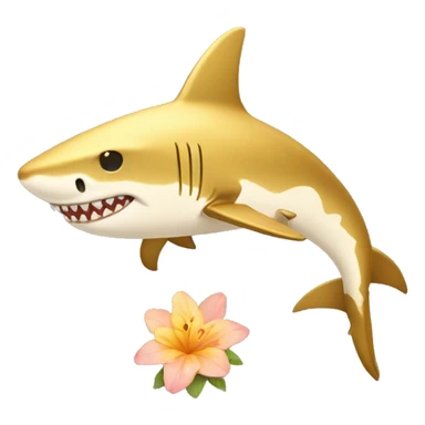 Golden shark with floral pattern on its body  sticker