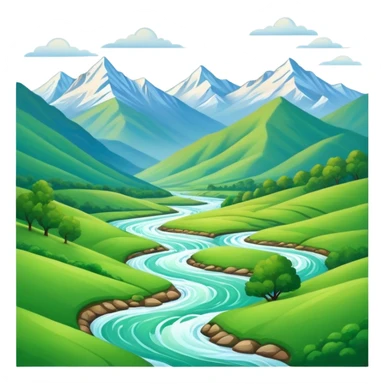 landscape painting on a canvas sticker