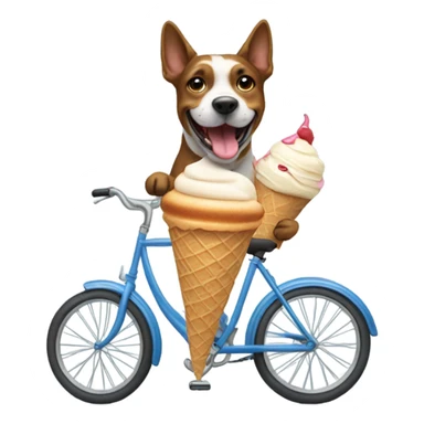 Dog eating icecream on a bike  sticker