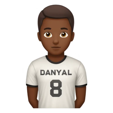 Football T-shirt saying Danyaal on the back with number 18 sticker