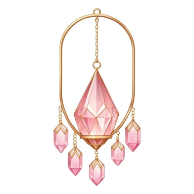 Pastel Reddish-pinkish and gold and white warm-colored romantic lush beautiful pretty hanging crystal-catcher aesthetic sticker