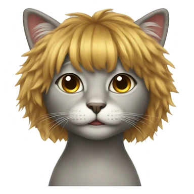 cat with wig sticker