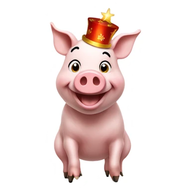 Happy new year a pig celebrating ￼ sticker