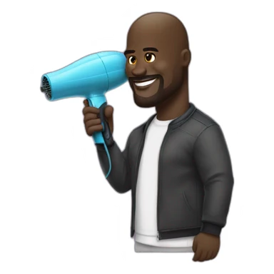 Shaquille o’neal using hairdryer sticker