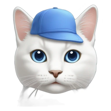White cat in blue cap On which it is written that I am an Aztist sticker