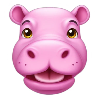 pink hippopotamus sticker
