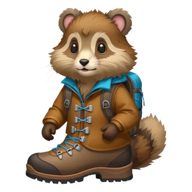 marmotte avec souliers de marche sticker