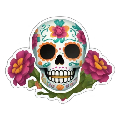 dia de los muertos sticker skull mexico sticker
