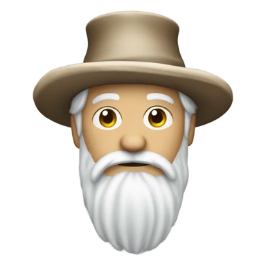 White guy with white beard and raggedy hat with whip  sticker