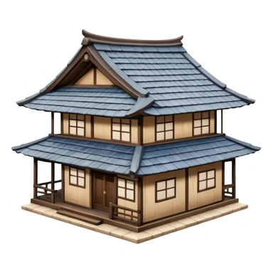 japan style wood house sticker