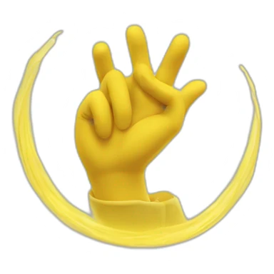 Cercle jaune avec main forme coeur sticker