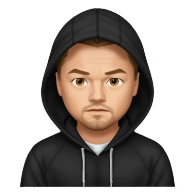 leonardo di caprio with black hoodie sticker