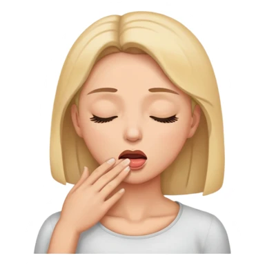 Women holding throat eyes closed  sticker