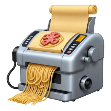 fax machine made of spam meat with spaghetti coming out sticker