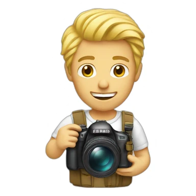 man photographer blond sticker