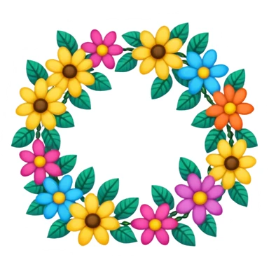 two flower garlands next to each other sticker