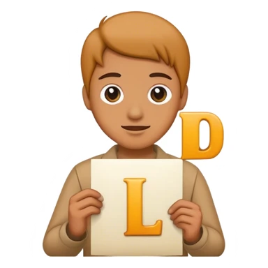 Someone holding an L sticker