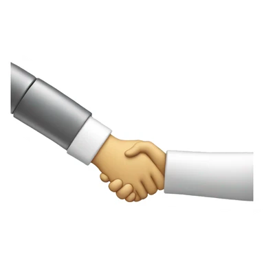handshake emoji with 1 human and 1 robot hand sticker