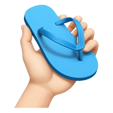 Hand holding a flip flop sticker