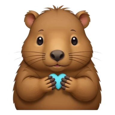 capybara with shy hands sticker sticker