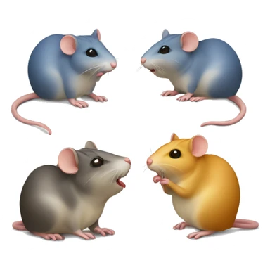 three differently colored rats gossiping sticker