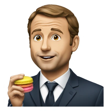 Macron qui mange un macaron sticker