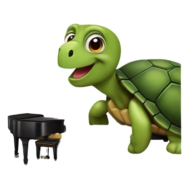 Turtle with a piano  sticker
