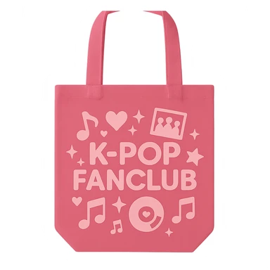 pink kpop fan club tote bag, cute and trendy sticker