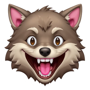 a wolf laughing really hard sticker