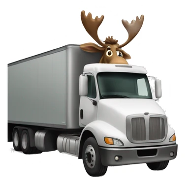 Goofy moose in 18 wheeler  sticker