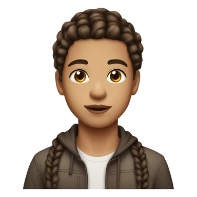 light skin teen boy with brown eyes and big lips with braids sticker