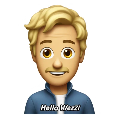 famous meme hello wenzl, with text above saying "HELLO WENZL" sticker