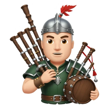 Warrior playing bagpipes chugging whiskey sticker