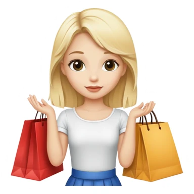 A blond girl with shopping bags and ༺ღ༒ 🐆😍ིྀ💋ིྀ ༒ღ༻  sticker
