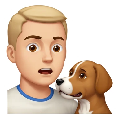 Dog punching man sticker