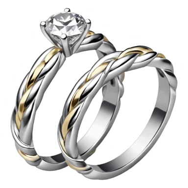 Diamond ring 💍 2 rings  twist with each other like engagement rings for man and women sticker