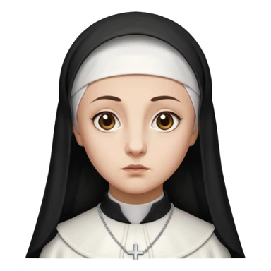 Rosalia (the singer) as a nun. (Use lux album cover as reference).  sticker